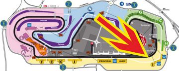 Plan Montmelo-Rennstrecke <br /> Circuit de Barcelona-Catalunya <br> Tribüne i F1 Barcelona <br />Grosser Preis Spanien F-1